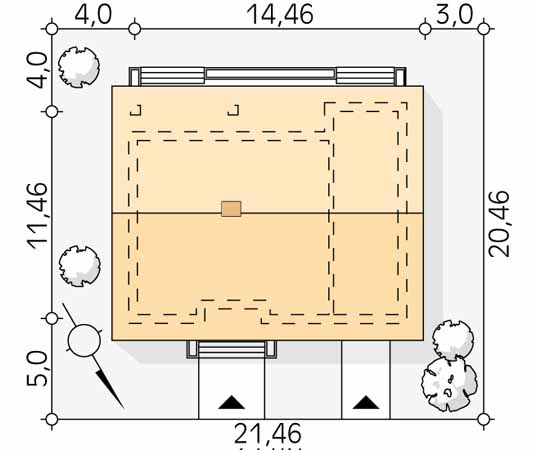 Projekt domu Fistaszek 7 - usytuowanie na działce