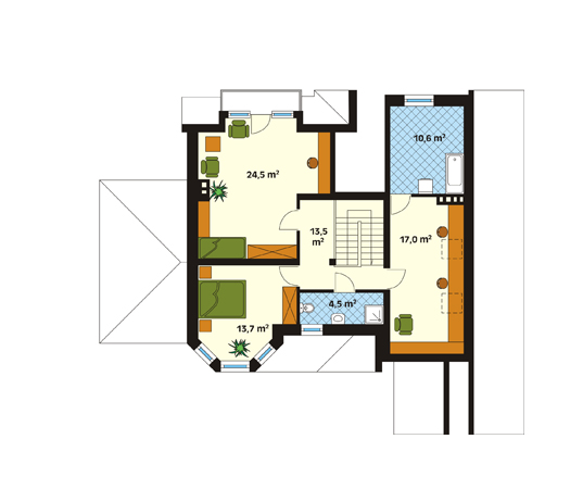 Projekt domu Forsycja - rzut poddasza