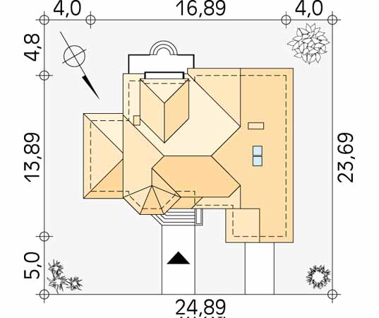 Projekt domu Forsycja - usytuowanie na działce