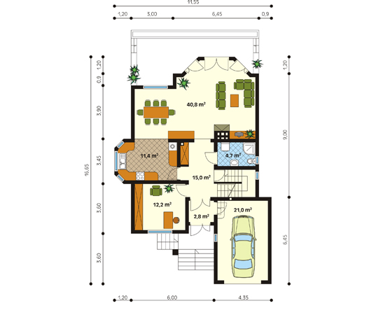 Projekt domu Forte 2 - rzut parteru