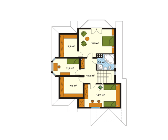 Projekt domu Forte 2 - rzut poddasza