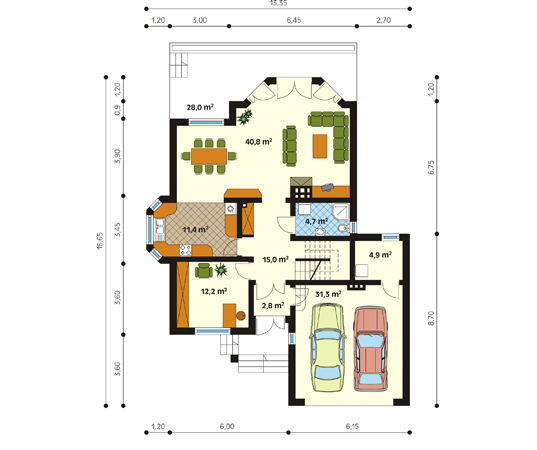 Projekt domu Forte 3 - rzut parteru