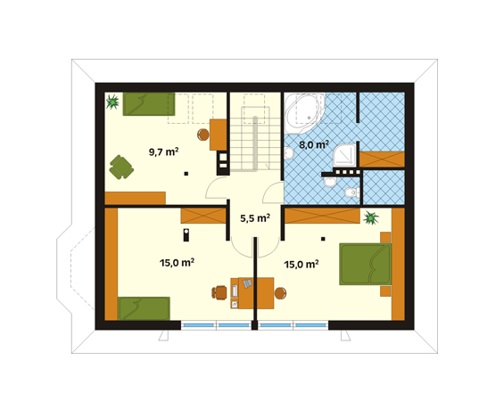 Projekt domu Fraszka - rzut poddasza