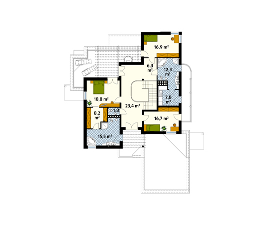 Projekt domu Freya 2 - rzut piętra