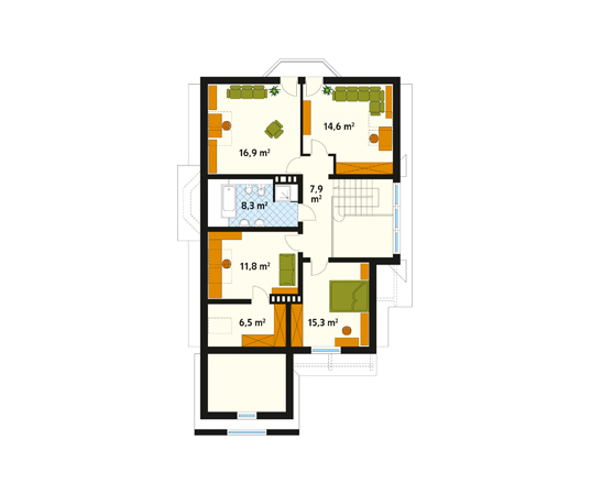 Projekt domu Frezja - rzut poddasza