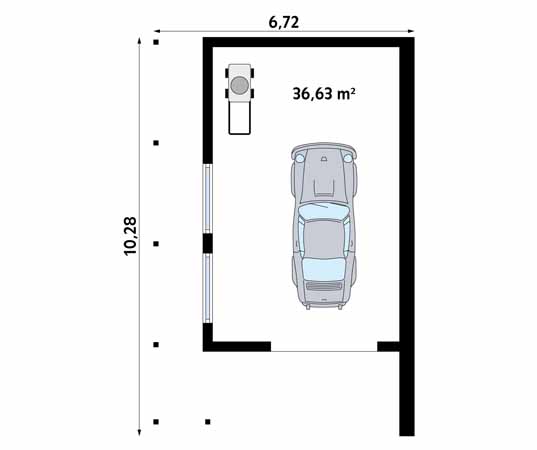 Projekt garażu Garaż G11 - rzut parteru