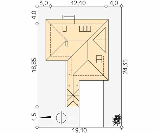 Projekt garażu Garaż G14 - usytuowanie na działce