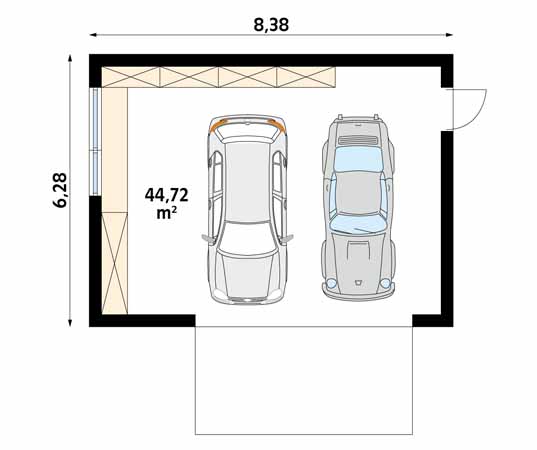 Projekt garażu Garaż G17 - rzut parteru