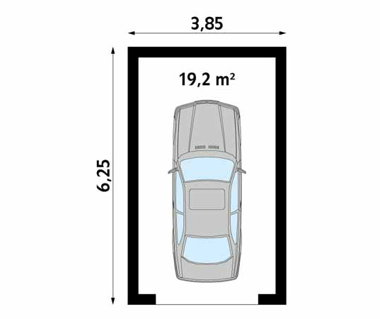 Projekt garażu Garaż G3 - rzut parteru