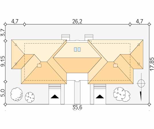 Projekt domu Gemini - usytuowanie na działce