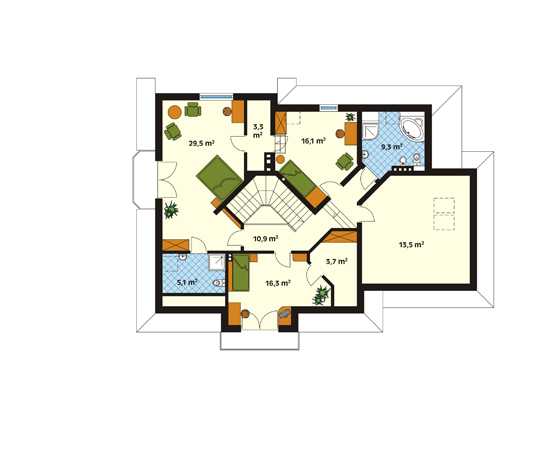Projekt domu Goplana - rzut poddasza