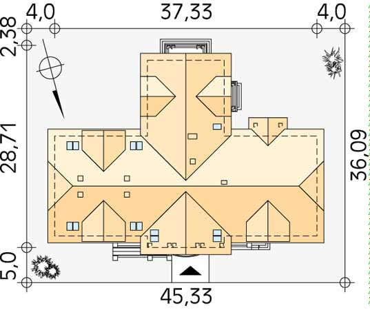 Projekt pensjonatu Gościniec - usytuowanie na działce
