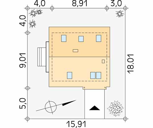 Projekt domu Gośka - usytuowanie na działce