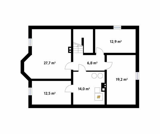 Projekt domu Goździk - rzut piwnicy