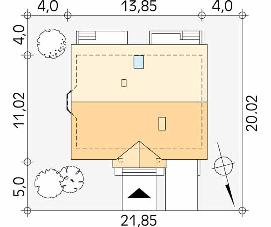 Projekt domu Goździk 2 - usytuowanie na działce