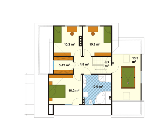 Projekt domu Grab dr-C - rzut poddasza