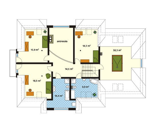 Projekt domu Gracja - rzut poddasza