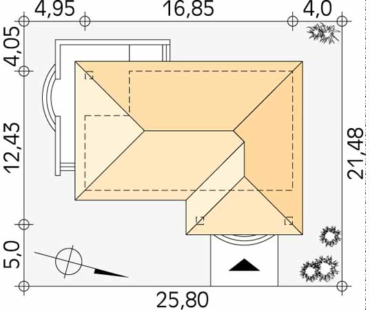 Projekt domu Granat 2 - usytuowanie na działce