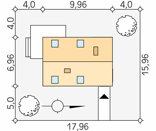 Projekt domu Groszek - usytuowanie na działce