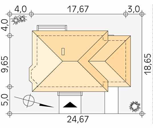 Projekt domu Grot 2 - usytuowanie na działce