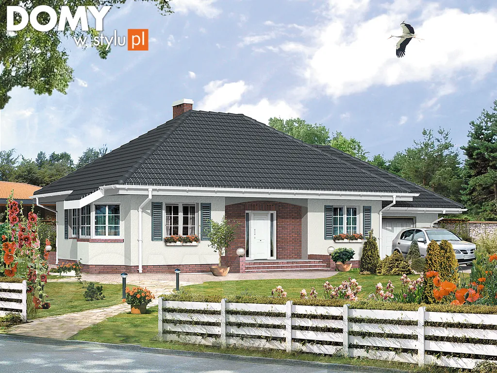 Projekt domu parterowego Grot 2 - wizualizacja frontowa