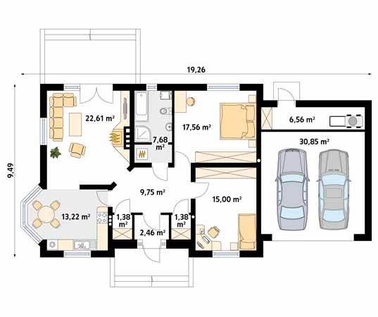 Projekt domu Grot 5 - rzut parteru