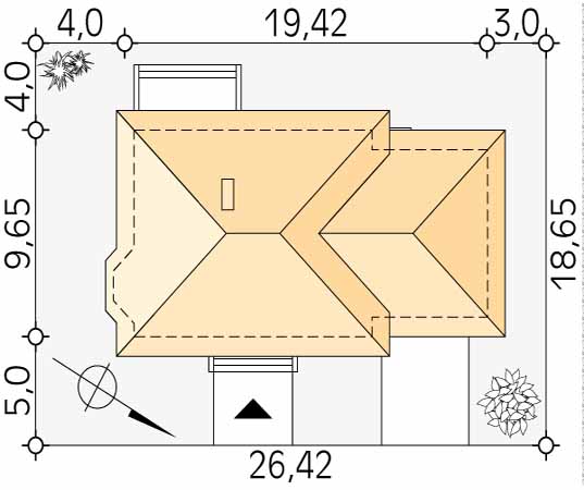 Projekt domu Grot 5 - usytuowanie na działce