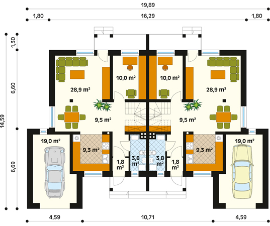 Projekt domu Gryf 2 - rzut parteru