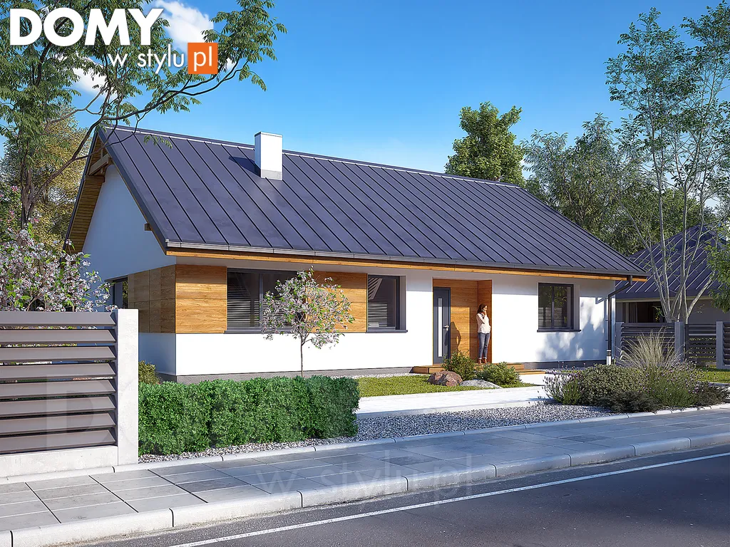 Nowoczesny projekt domu parterowego Gwiazdka 3 - wizualizacja frontowa