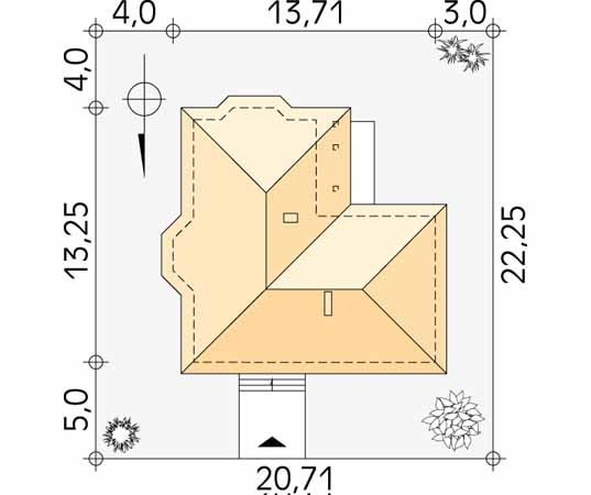 Projekt domu Harfa - usytuowanie na działce