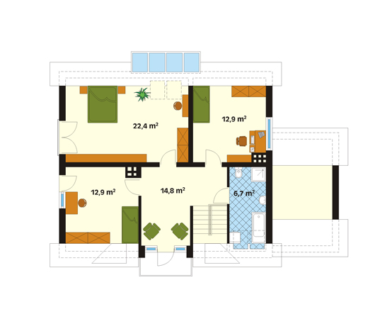 Projekt domu Hiacynt - rzut poddasza