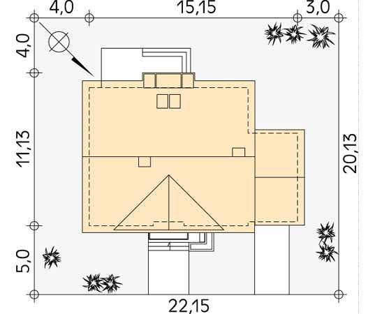 Projekt domu Hiacynt - usytuowanie na działce