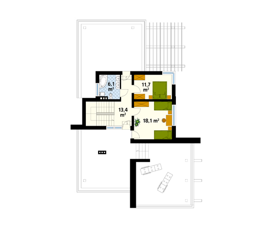 Projekt domu Horus - rzut piętra