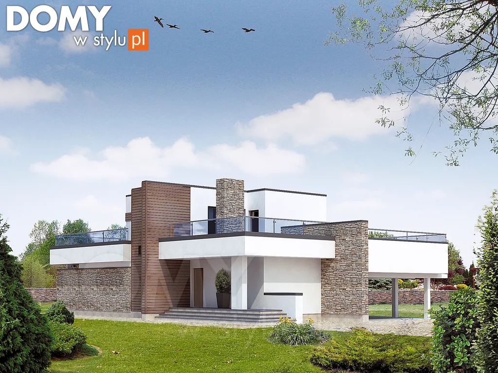 Nowoczesny projekt domu piętrowego Horus - wizualizacja frontowa