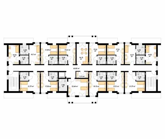 Projekt pensjonatu Horyzont - rzut poddasza
