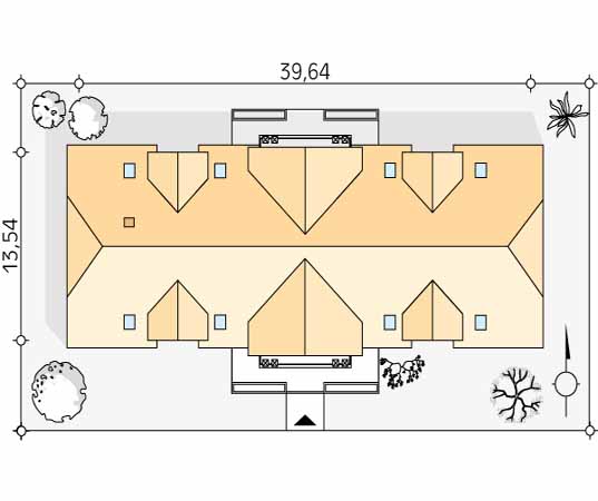 Projekt pensjonatu Horyzont - usytuowanie na działce