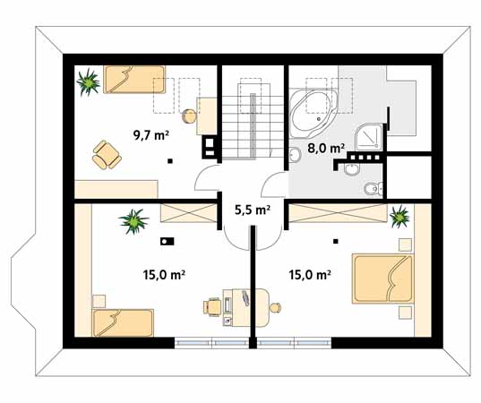 Projekt domu Huragan - rzut poddasza