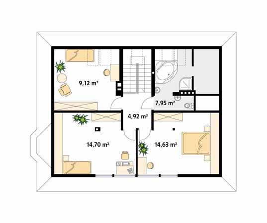 Projekt domu Huragan dr-S - rzut poddasza