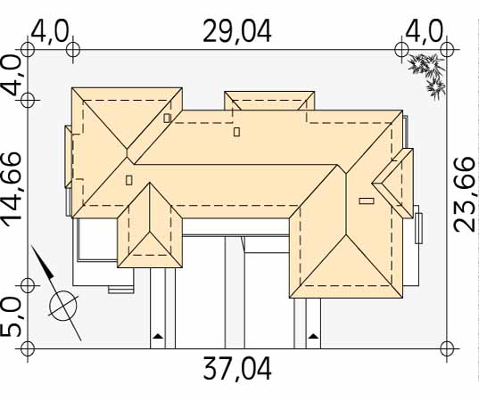 Projekt domu Hydra - usytuowanie na działce