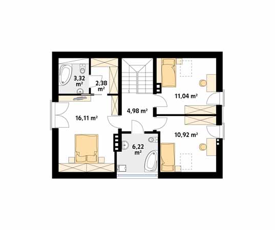 Projekt domu Ibis 2 - rzut poddasza