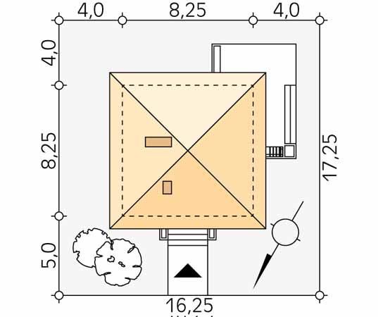 Projekt domu Imbir - usytuowanie na działce
