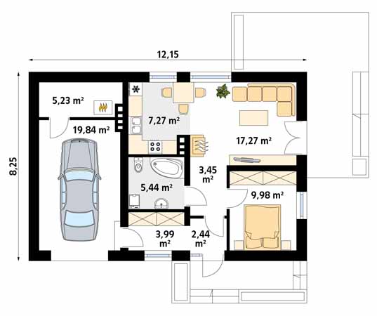 Projekt domu Imbir 2 - rzut parteru