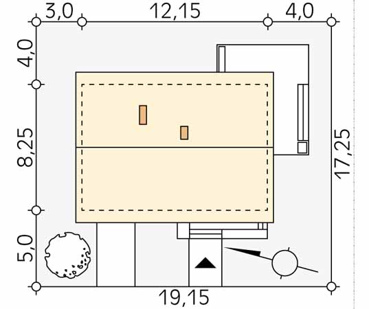 Projekt domu Imbir 2 - usytuowanie na działce