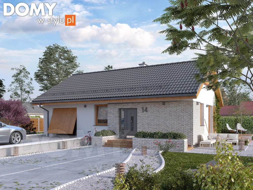 Nowoczesny projekt domu parterowego Imbir 2 - wizualizacja frontowa