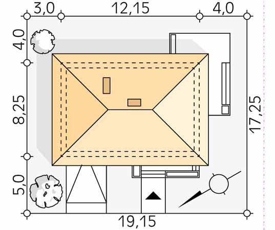 Projekt domu Imbir 3 - usytuowanie na działce