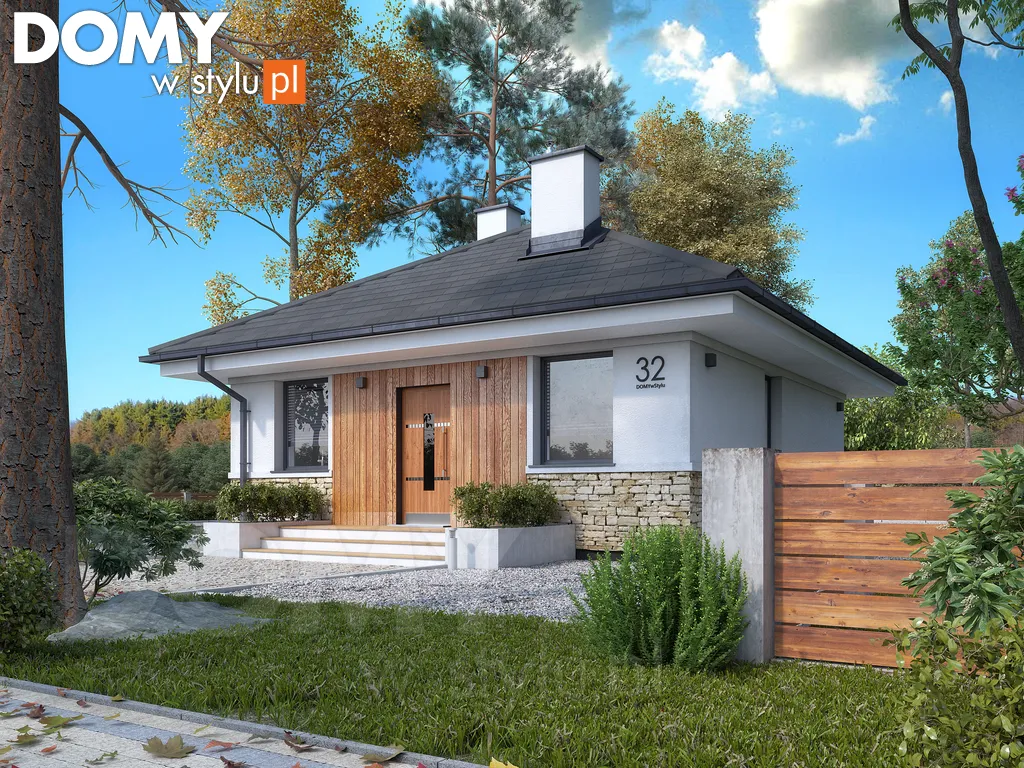 Nowoczesny projekt domu parterowego Imbir 5 - wizualizacja frontowa