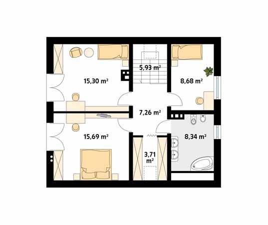 Projekt domu Indygo - rzut poddasza