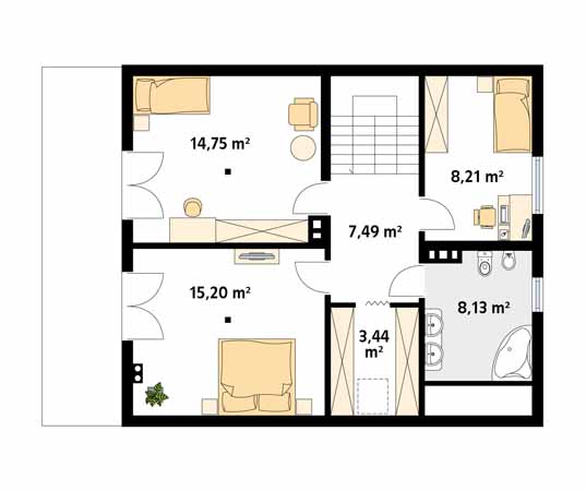 Projekt domu Indygo 2 dr-T - rzut poddasza