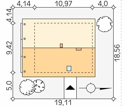 Projekt domu Indygo 2 dr-T - usytuowanie na działce