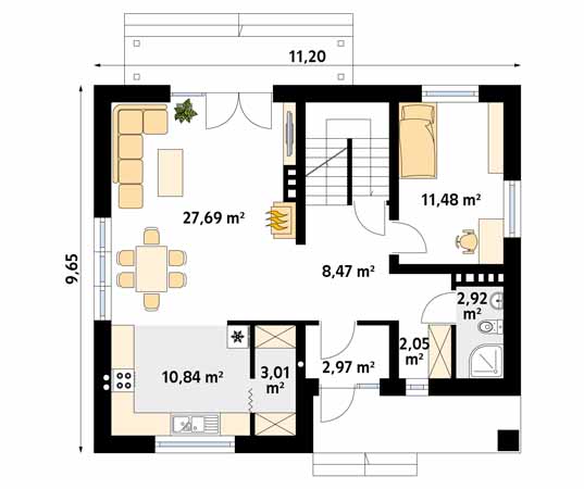 Projekt domu Indygo 4 - rzut parteru